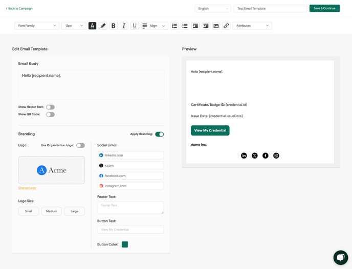 Sertifier x Thinkific Integration 14 App-Sertifier-email template