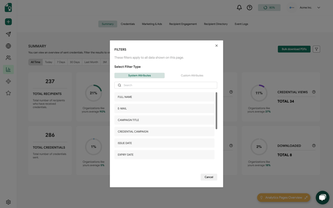 Advanced Filters on Summary