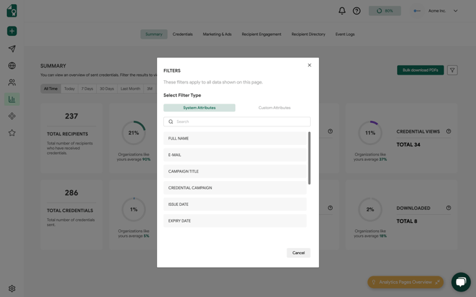 Advanced Filters on Summary
