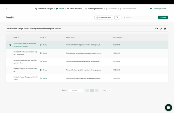 Details - Detail Selected