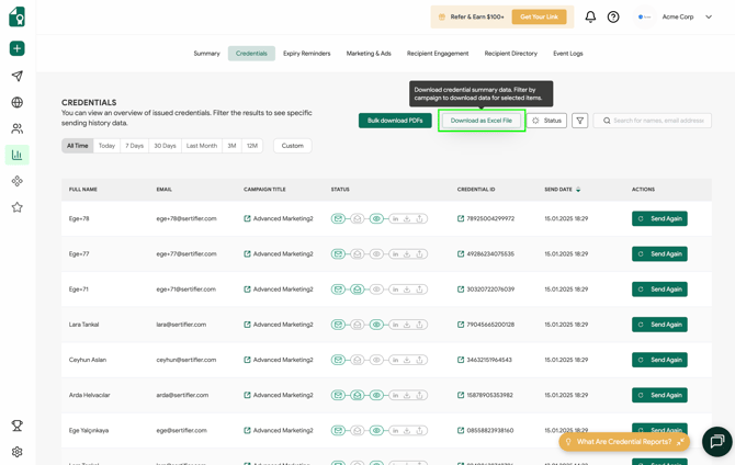 Download as Excel File
