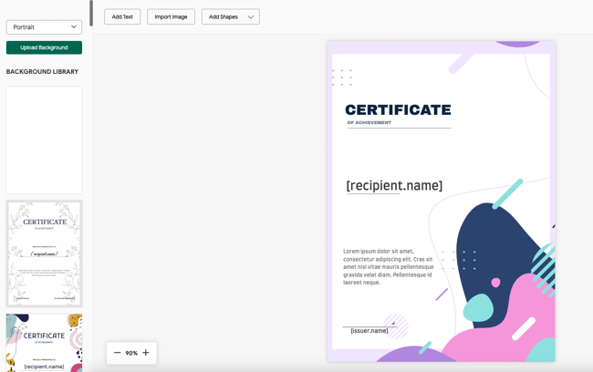 vertical credential design