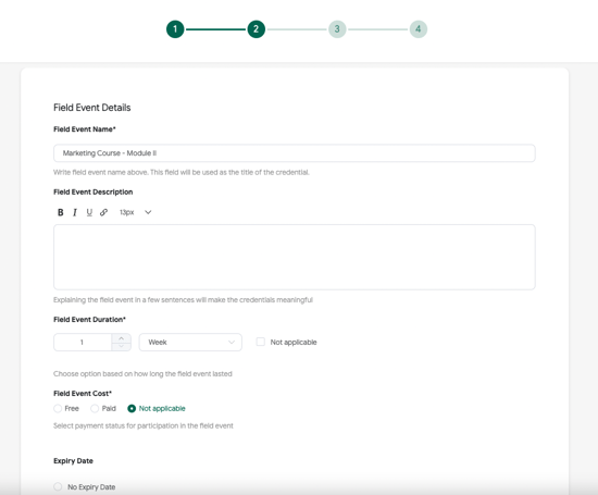 credential details section inside sertifier app