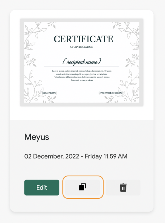 duplicate certificate design