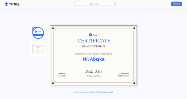 Verified Certificates