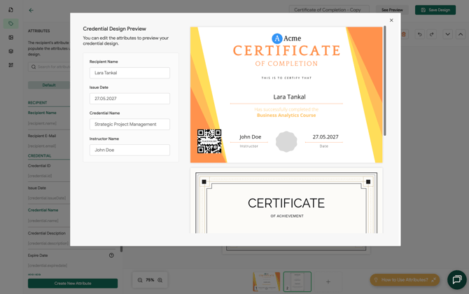 Multi-Page Certificate Design Preview