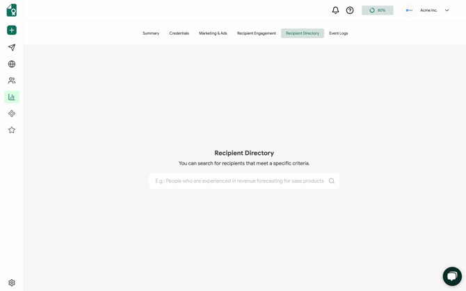 Recipient Directory on Analytics