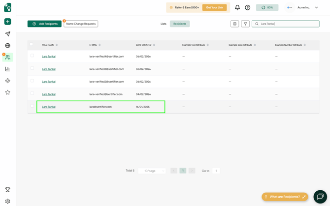 Recipients Tab Locate Recipient