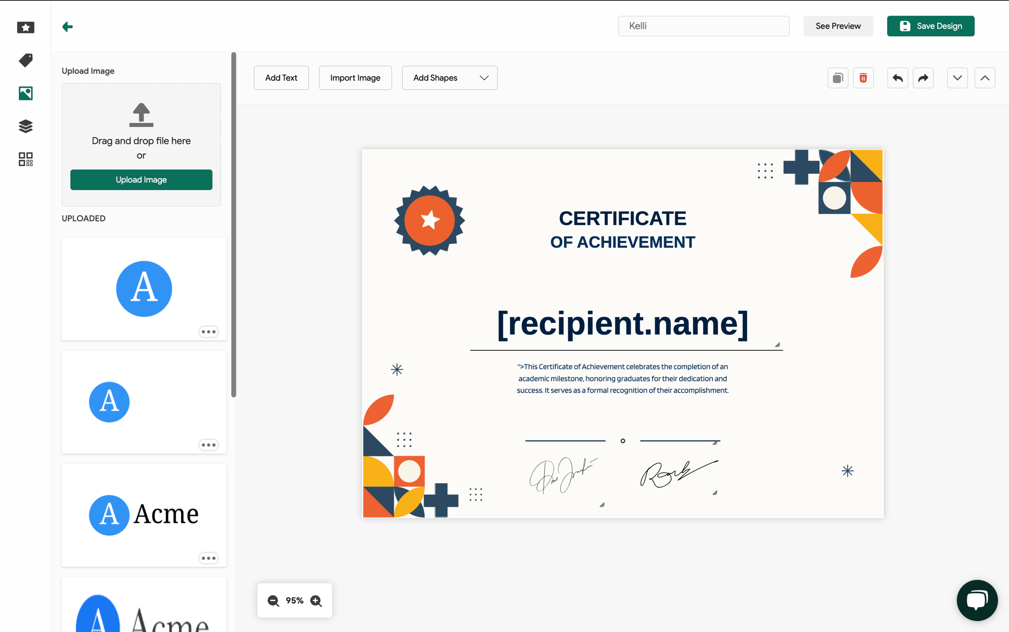 How to Add an Image to Certificate Design