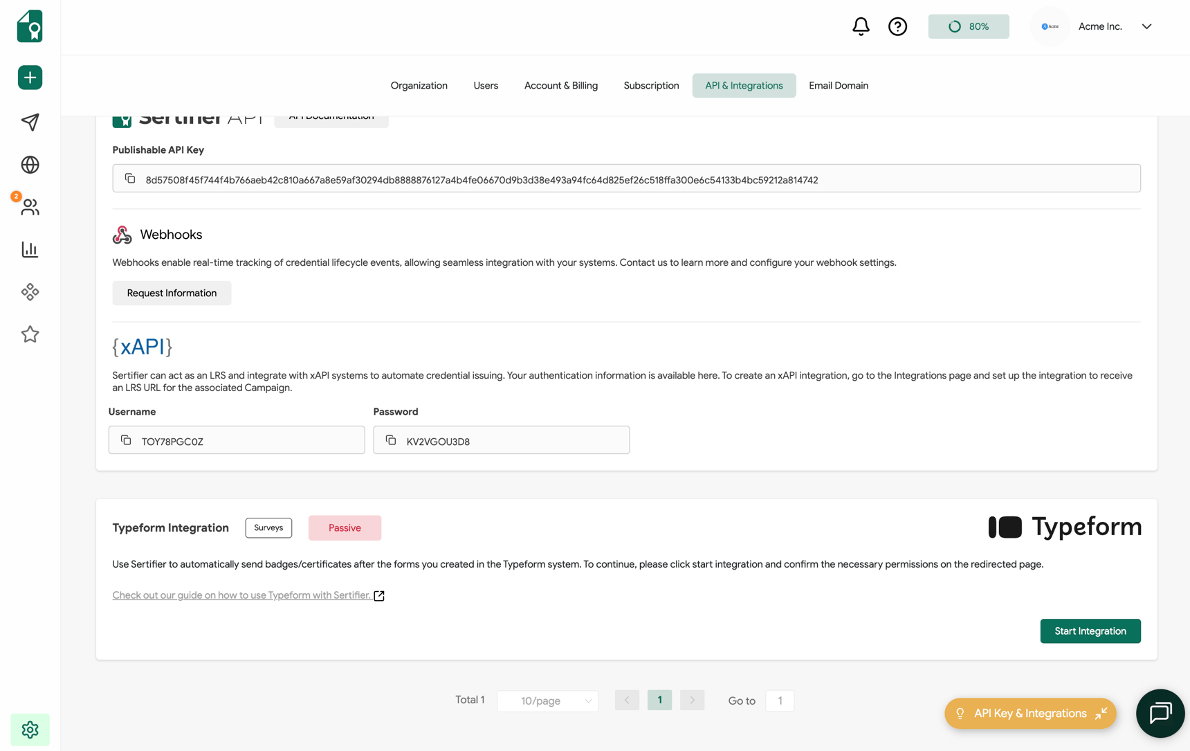 Sertifier + TypeForm Integration