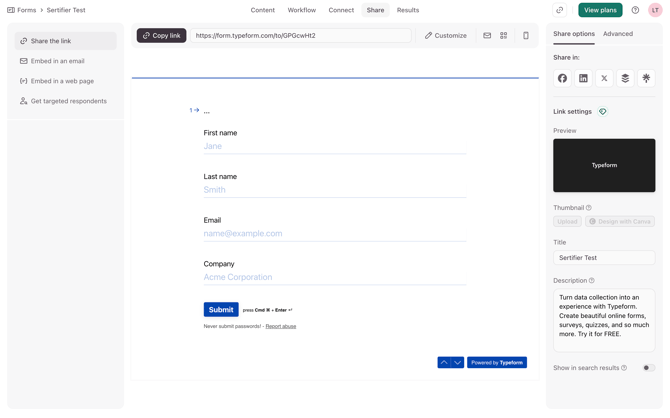 Typeform Form