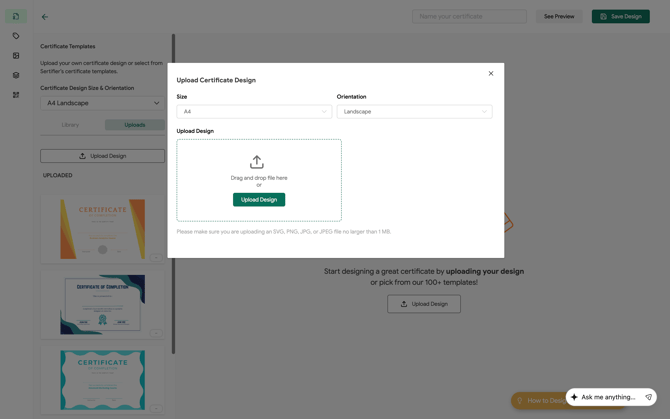 Upload Certificate Design 2