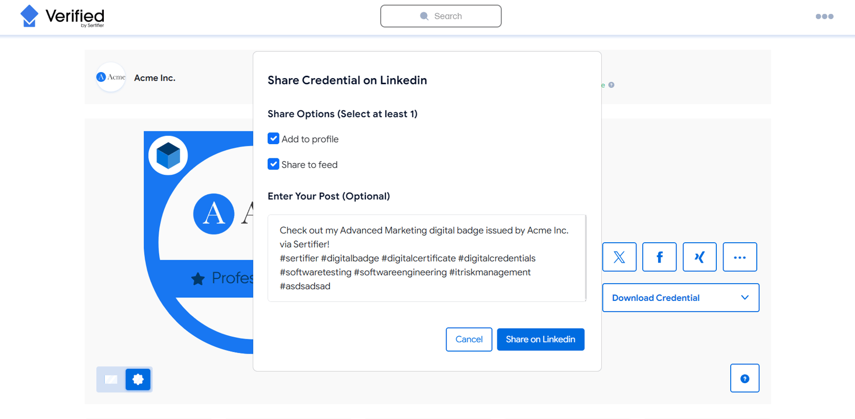 How to Share Your Credentials on LinkedIn