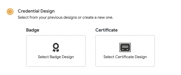 select badge or certificate design